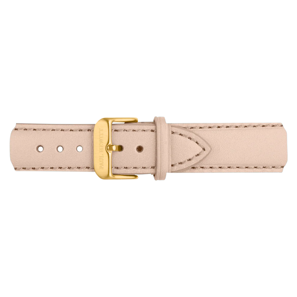 Watch strap leather gold Hazelnut 20 mm