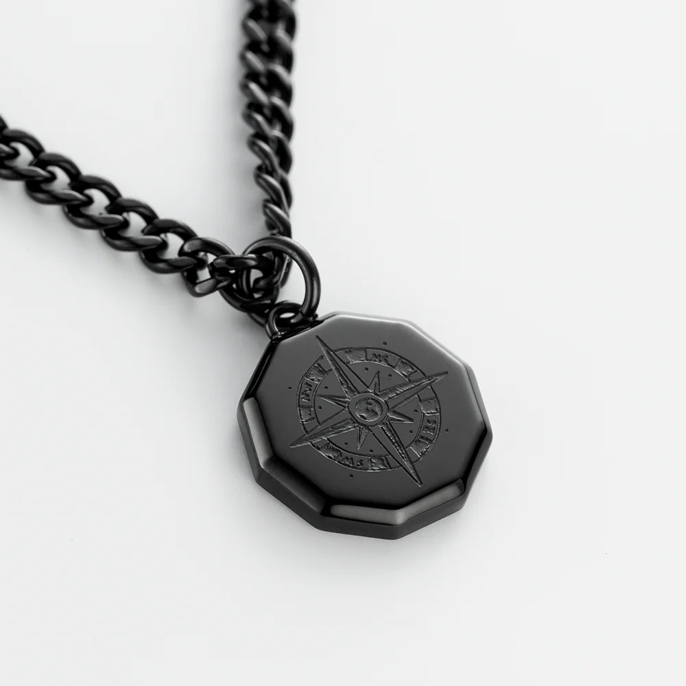 Men's Windrose III Necklace Black