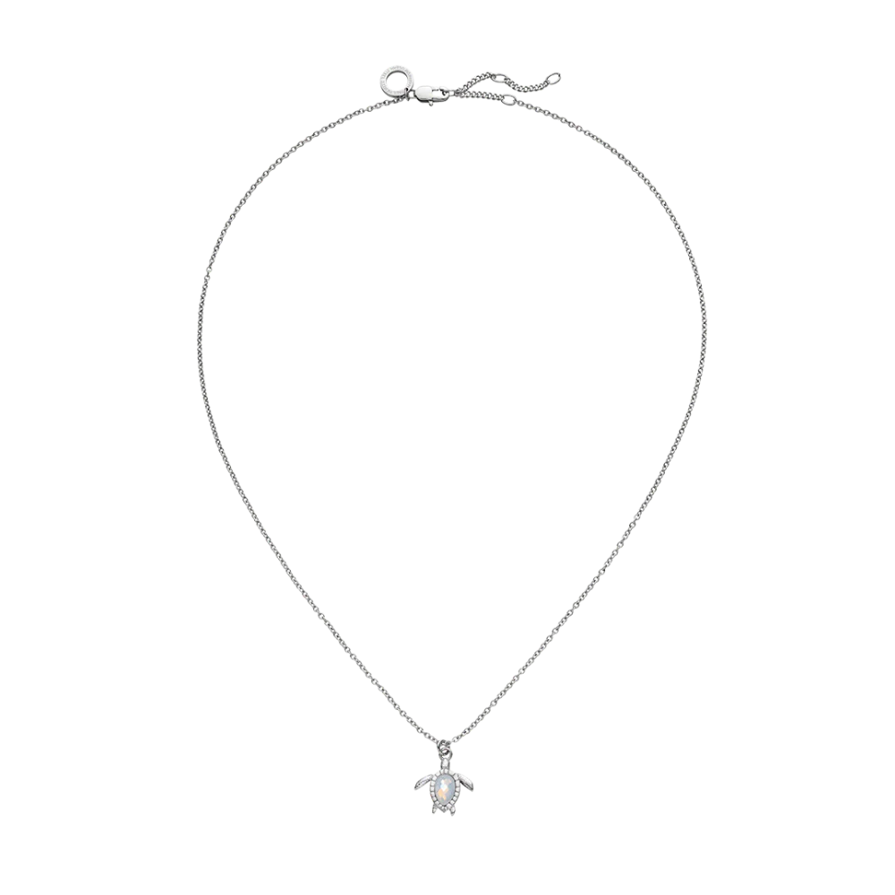 Turtle Mono Necklace White Breeze Silver