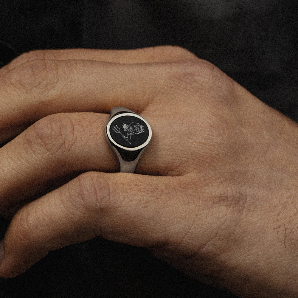 Men's Poseidon ring silver