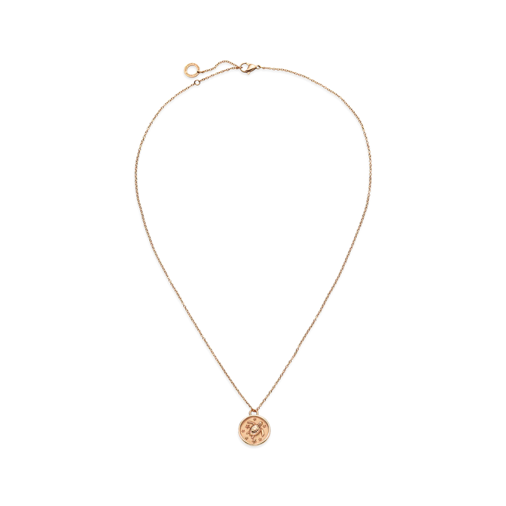 Turtle Coin Necklace Rose Gold