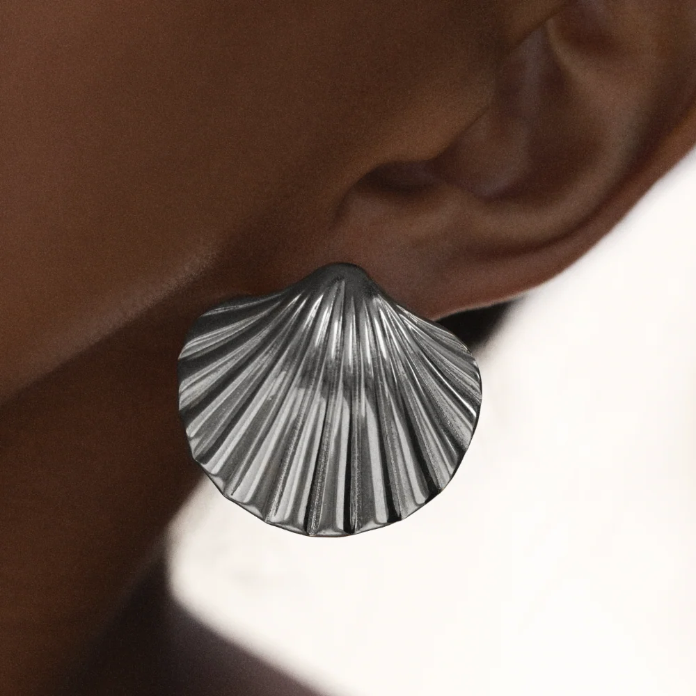 Scallop Big Earring Silver