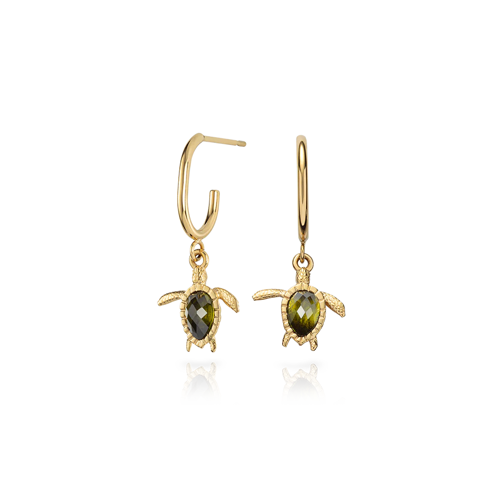 Turtle Hoops Earring Gold