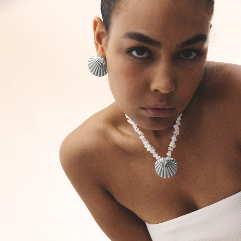 Scallop Big Necklace Silver