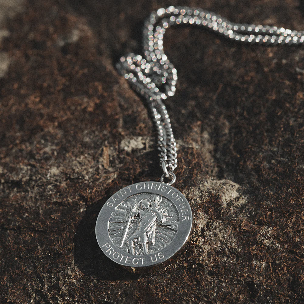 Men's St. Christopher Necklace Silver