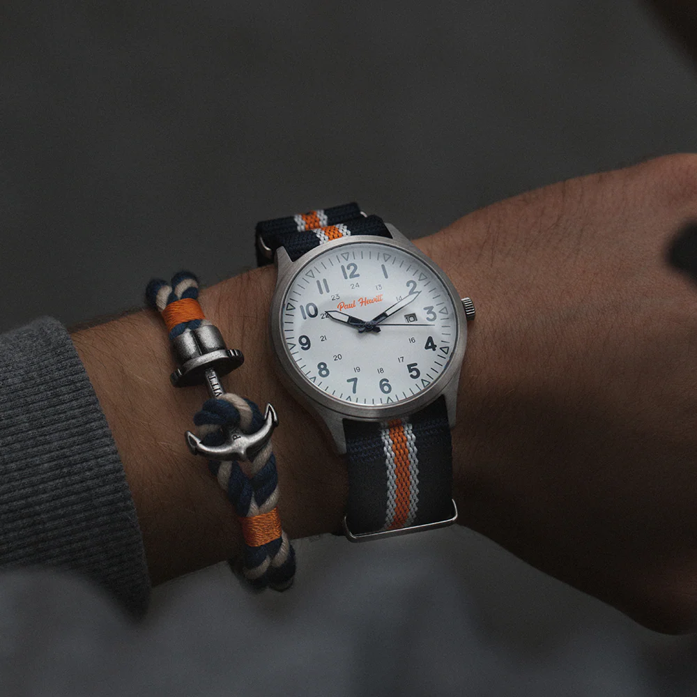 Captain's Field Watch Blue White Orange