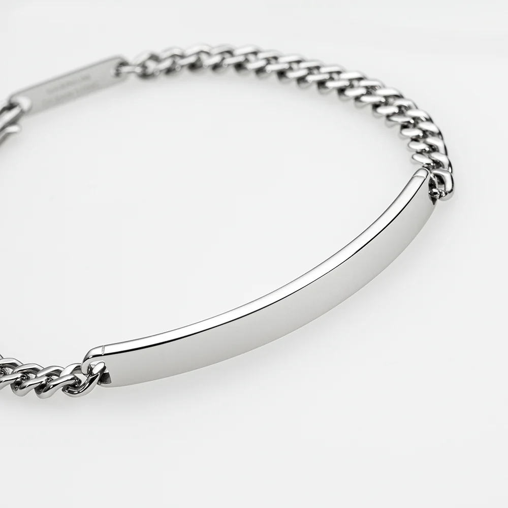 Men's ID Bracelet Medium Silver
