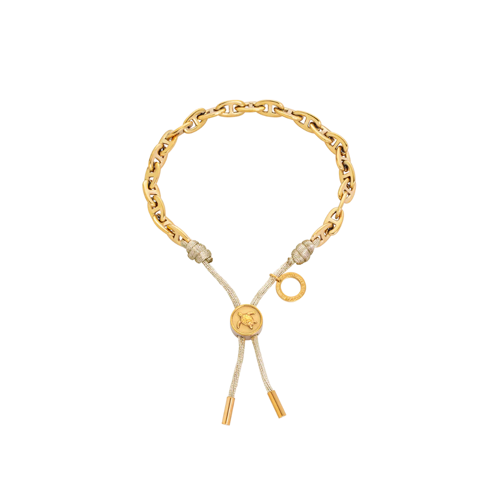 Turtle Anchor Chain Bracelet Gold Sand