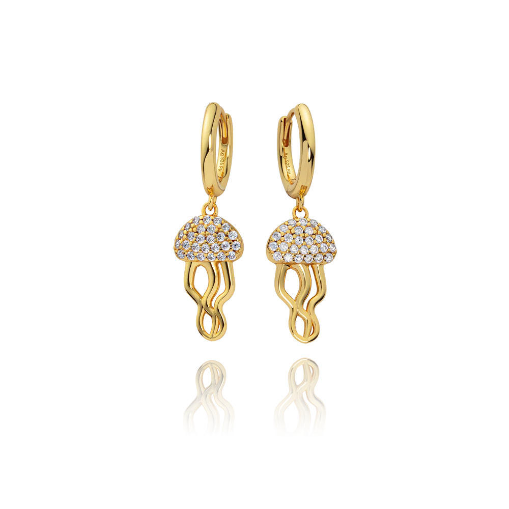 Jellyfish Hoops gold vermeil