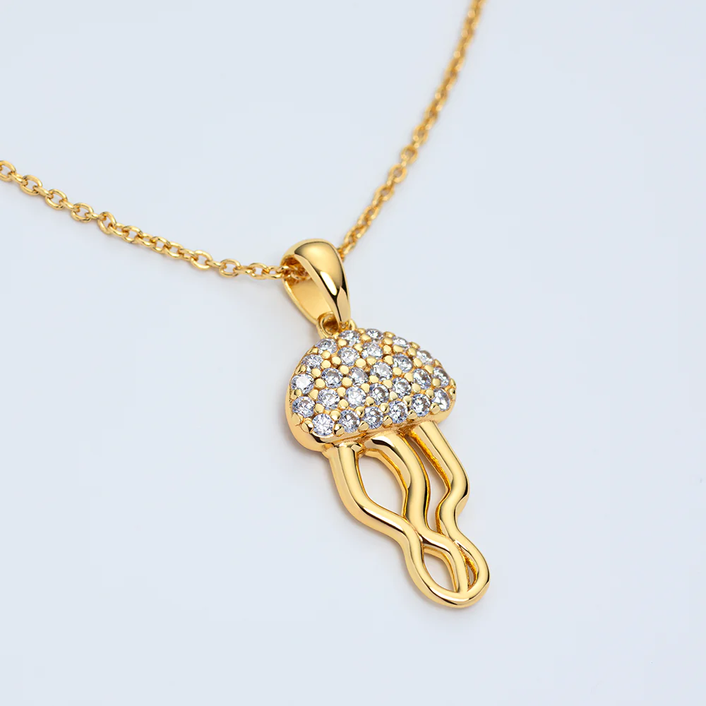Jellyfish Necklace gold vermeil