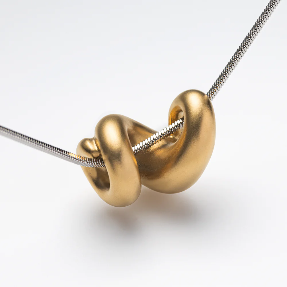 Waves Motion Necklace Gold Silver