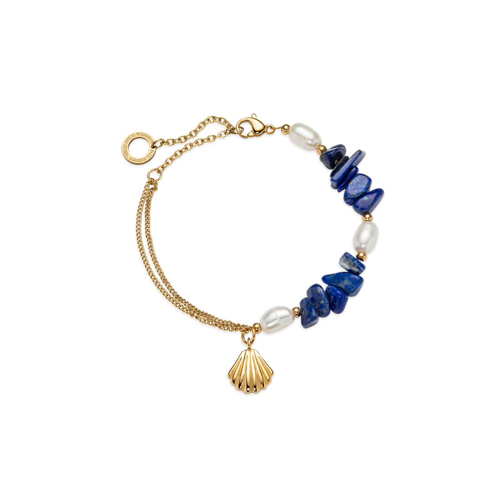 Scallop Stone Bracelet Gold