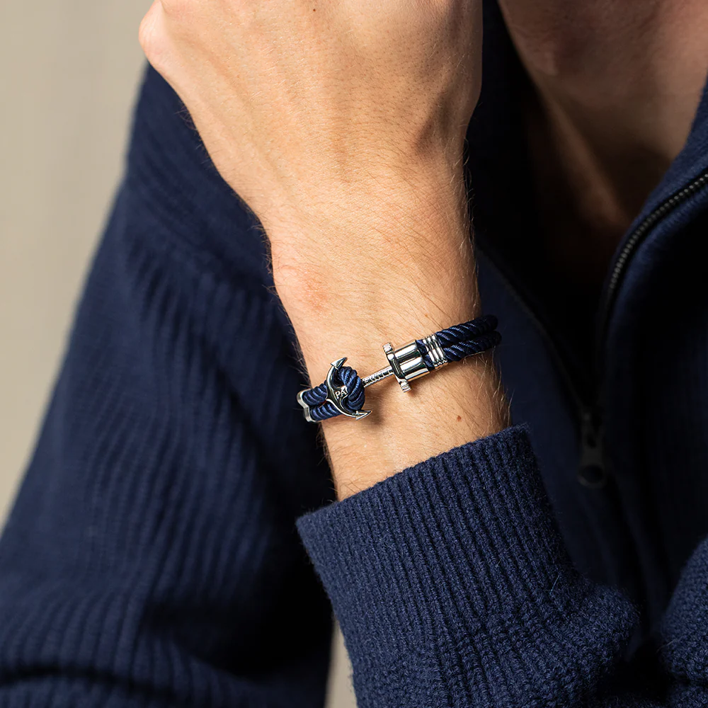 PHREP Bracelet Silver Navy Blue