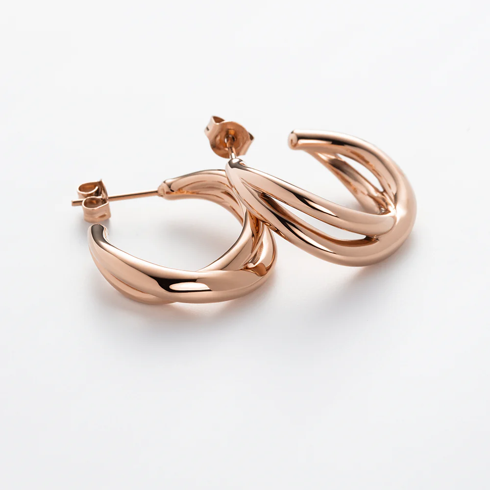Waves Earring Rose Gold