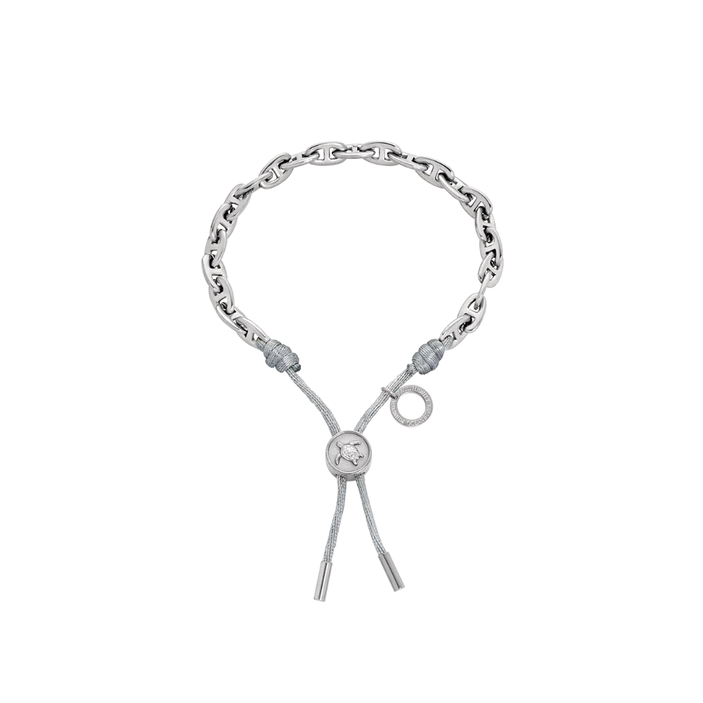 Turtle Anchor Chain Bracelet Silver Grey