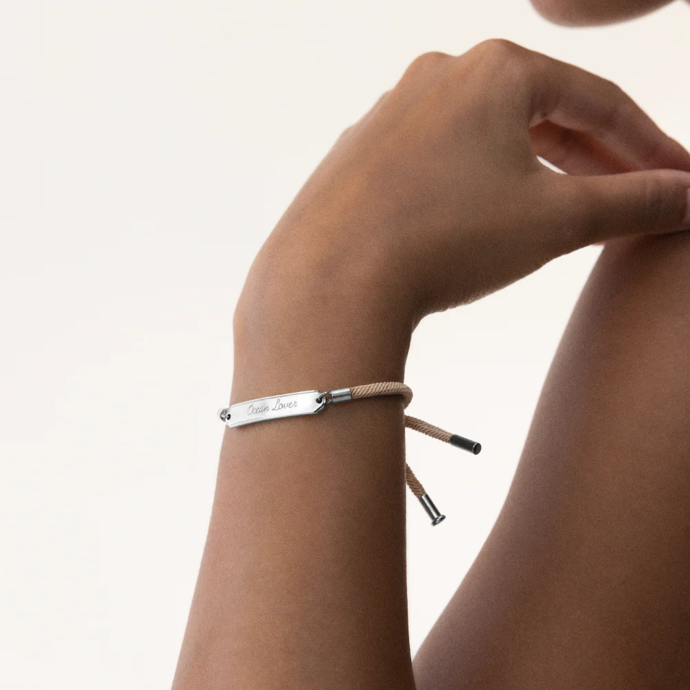 Vitamin Sea Engraved Bracelet Silver Sand