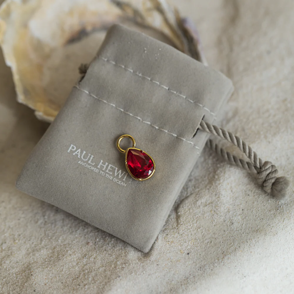 Red Stone Charm Gold