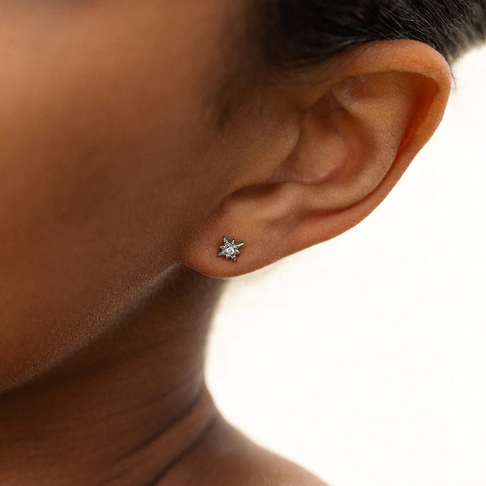 Windrose Mono Earring Silver