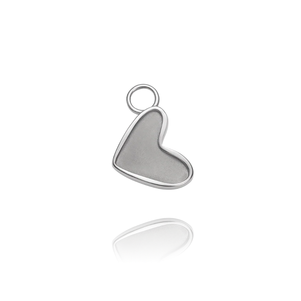 Engravable Heart Charm Silver