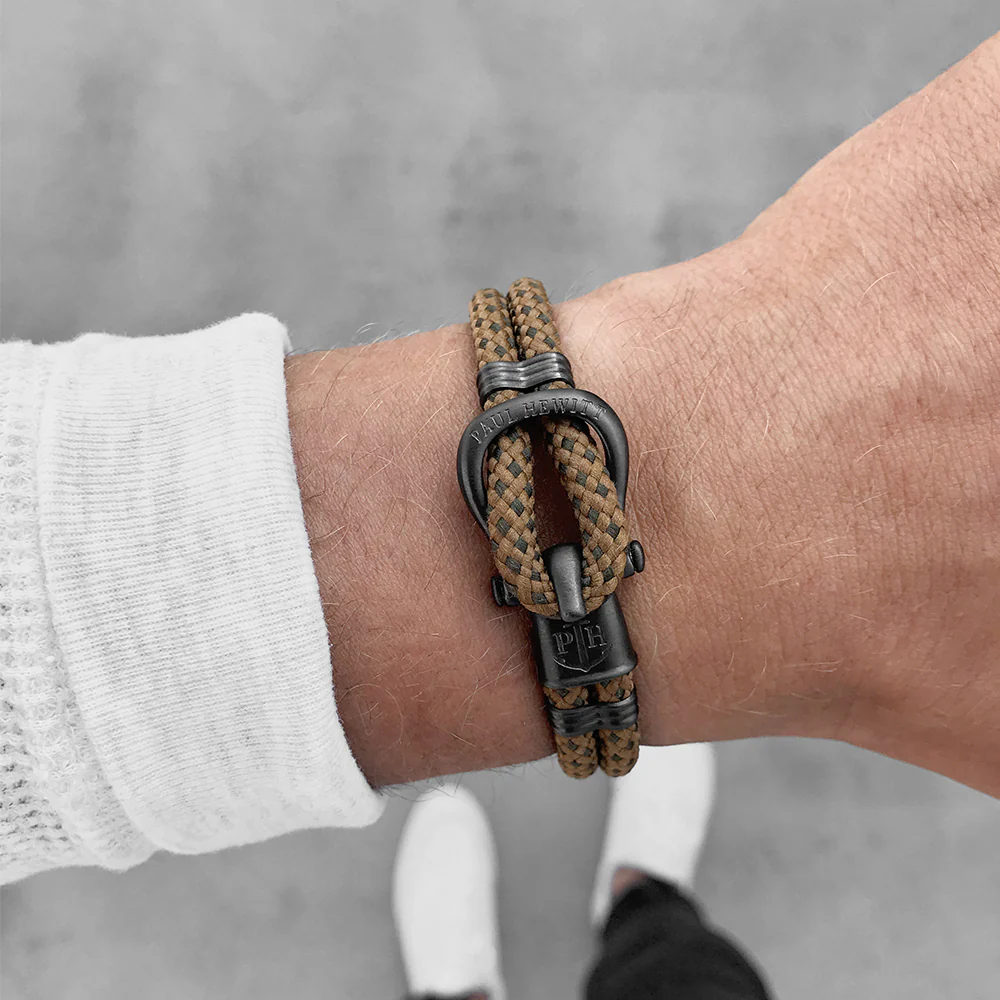 Bracelet Phinity Gun Metal Nylon Camel Olive