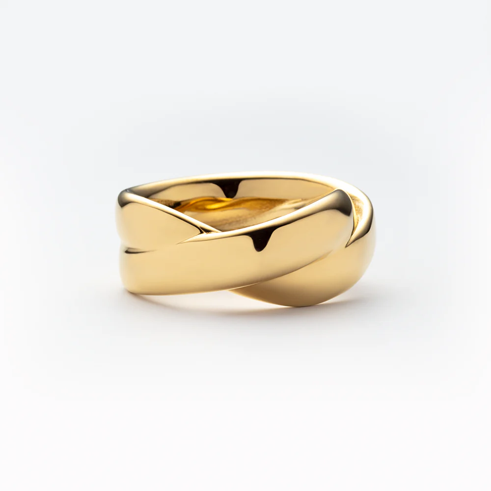 Waves Duo Ring Gold