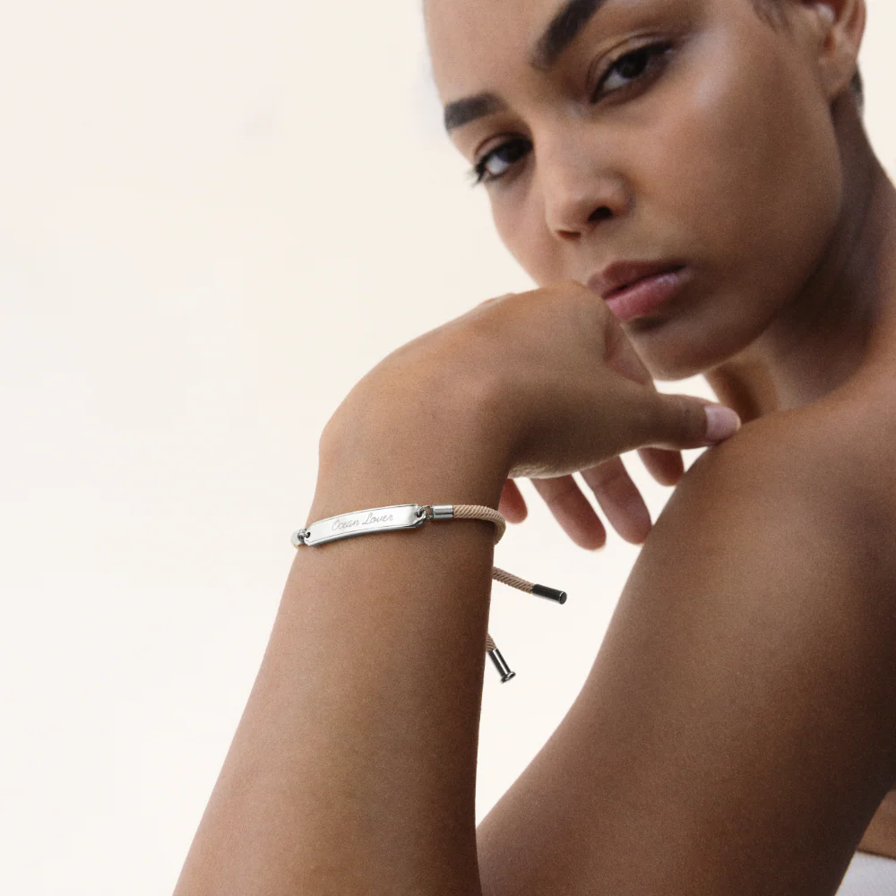 Vitamin Sea Engraved Bracelet Silver Sand