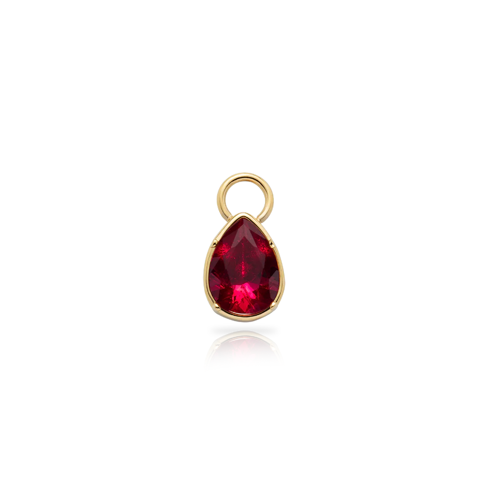 Red Stone Charm Gold
