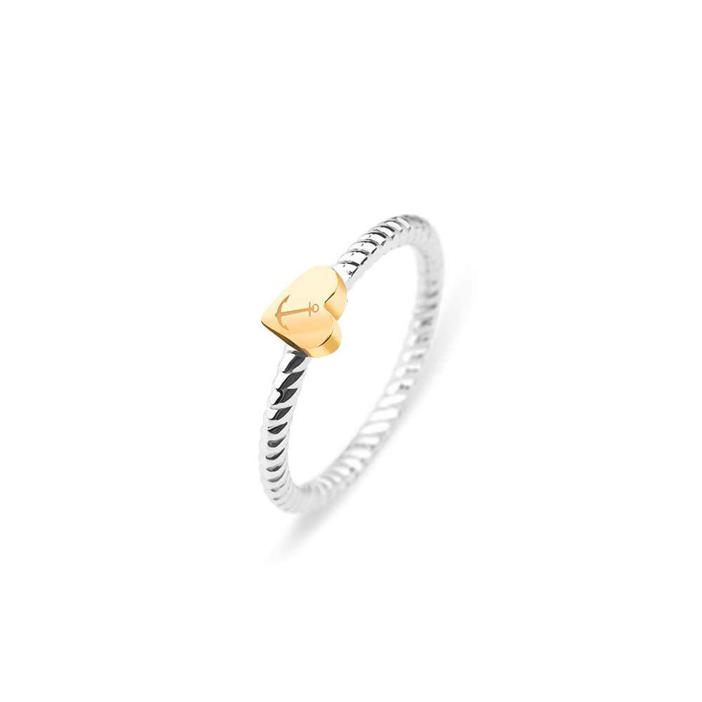 Ring Anchor Love Gold Silver
