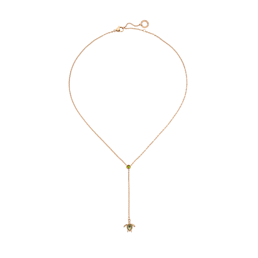 Turtle Y Necklace Rose Gold