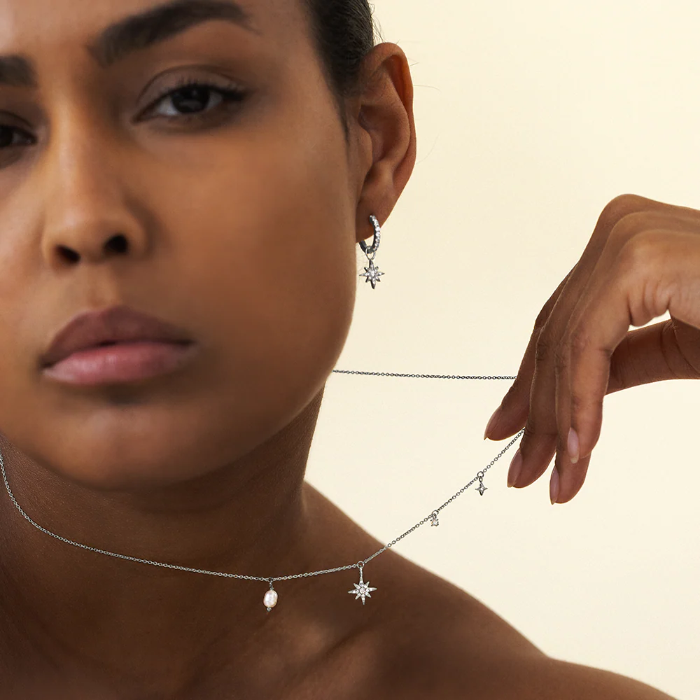 Windrose Celestial Necklace Silver