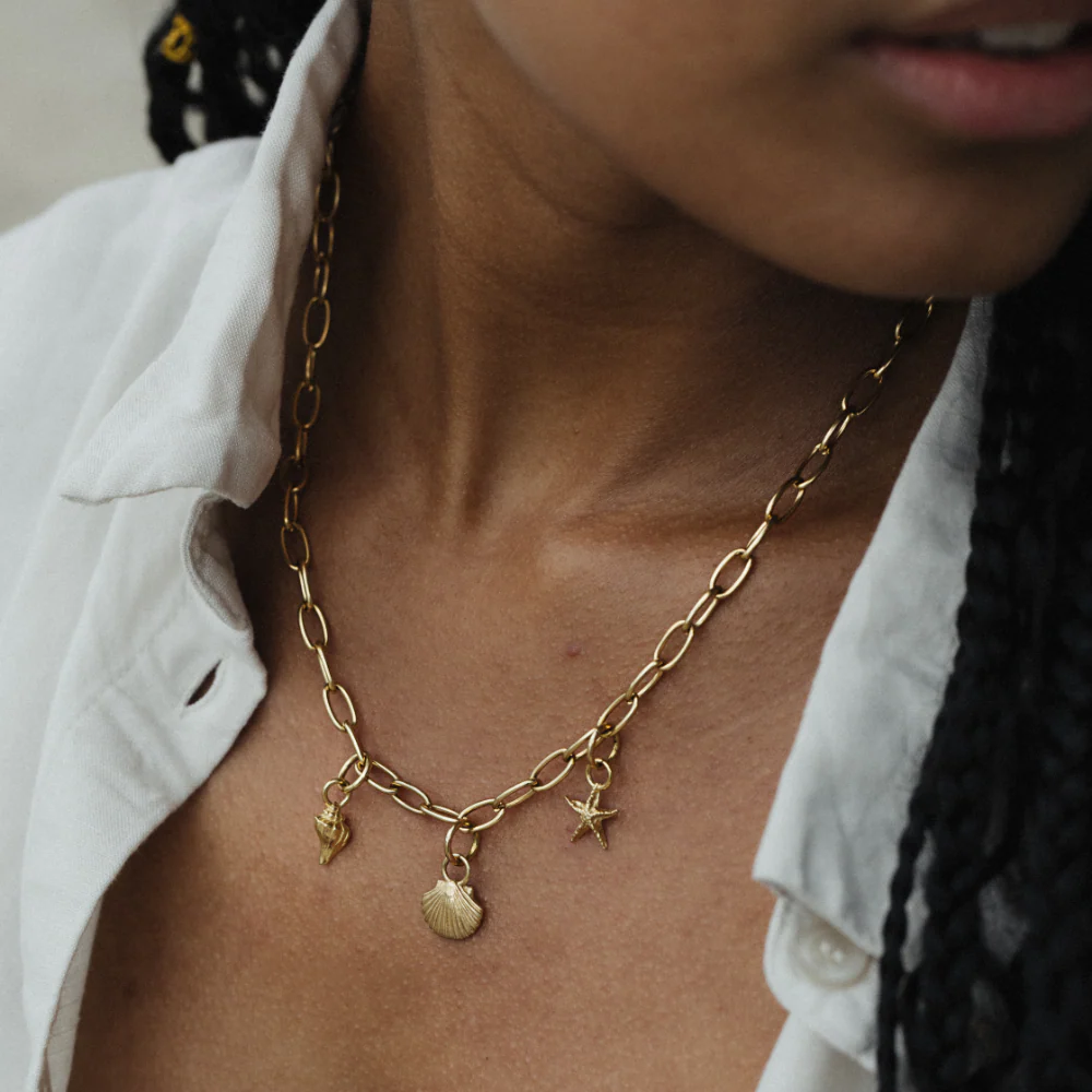 Sea Shell Charm Gold