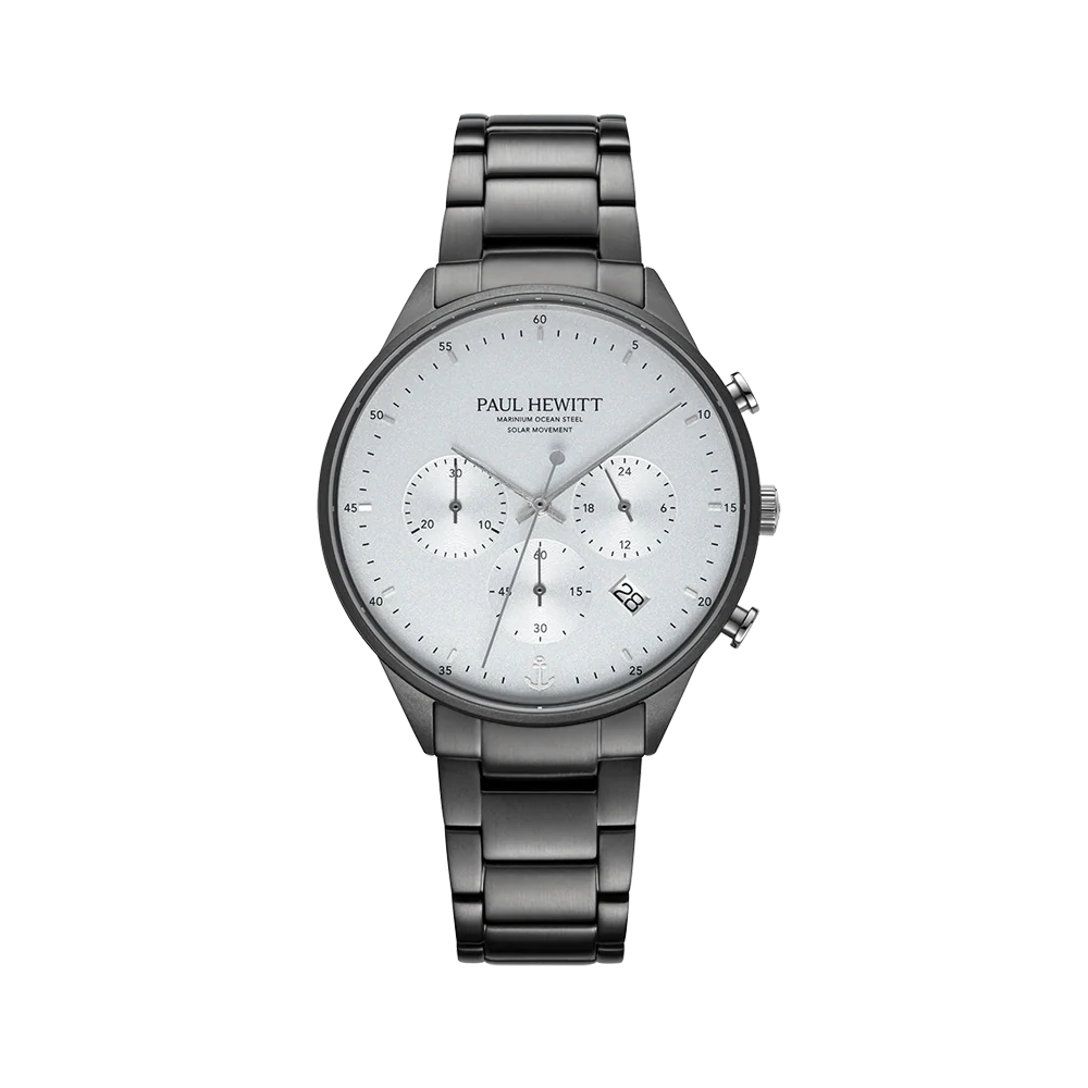 Chrono Watch Gun Metal White