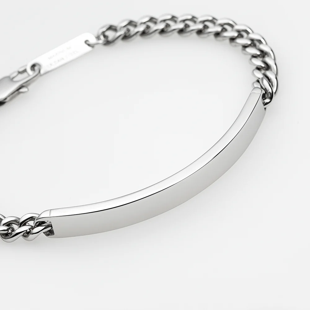 Men's ID Bracelet Bold Silver
