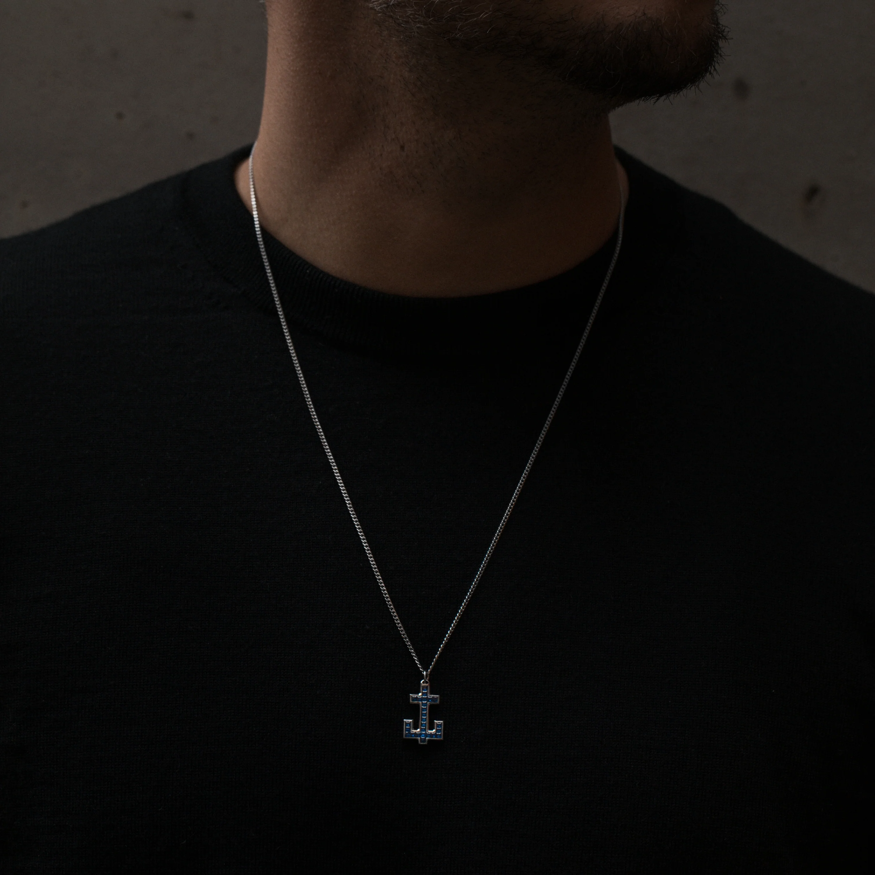 Men's Anchr Necklace Silver