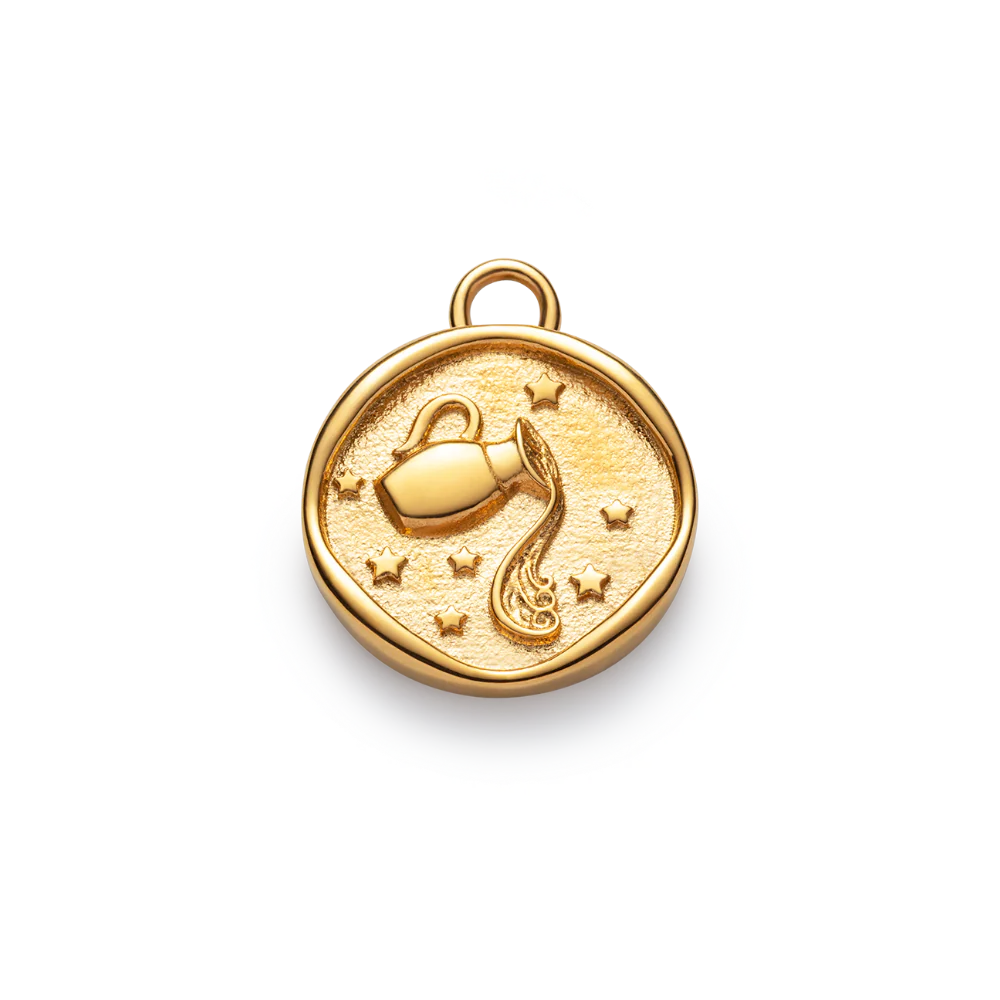 Aquarius Charm Gold