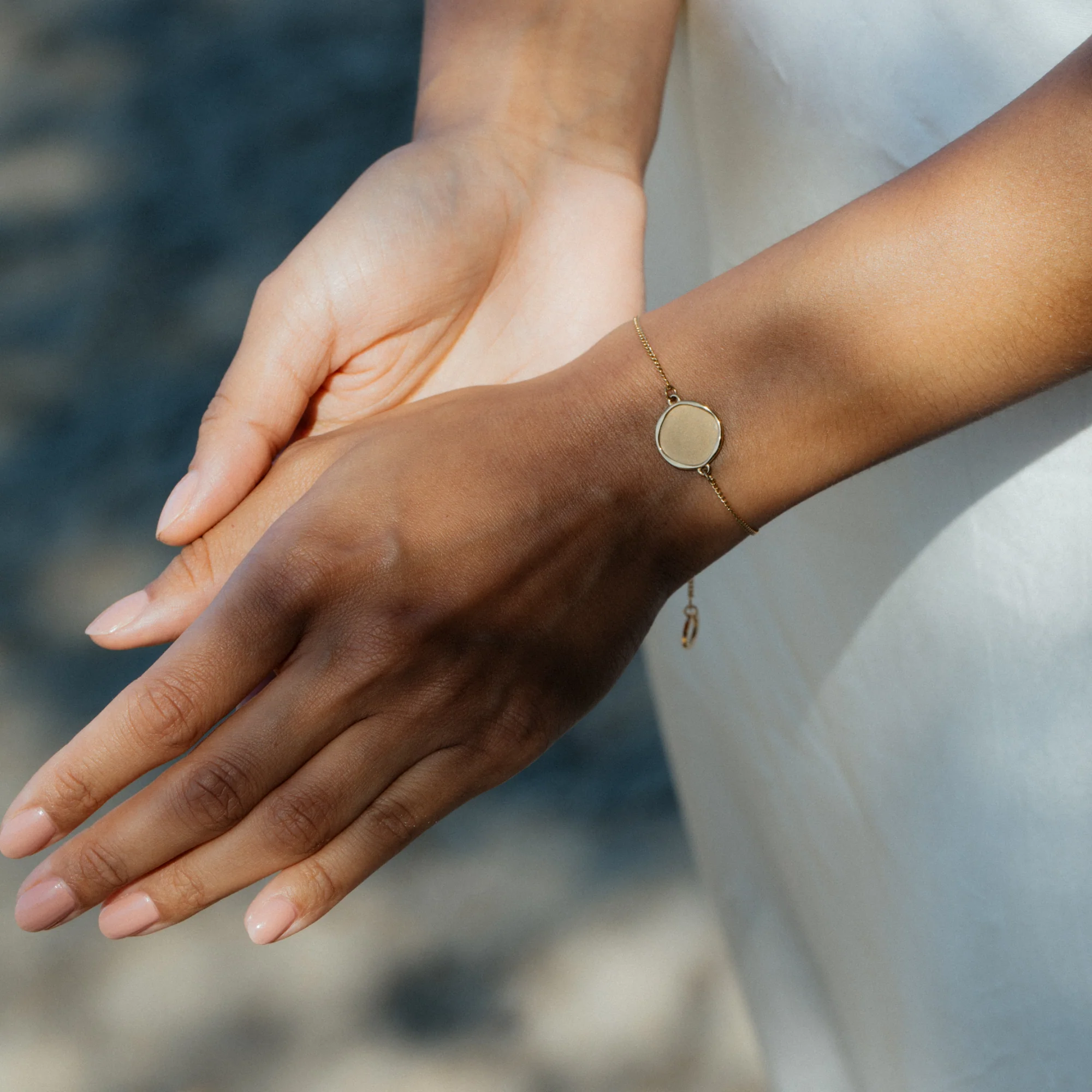 Engravable Coin Bracelet Gold