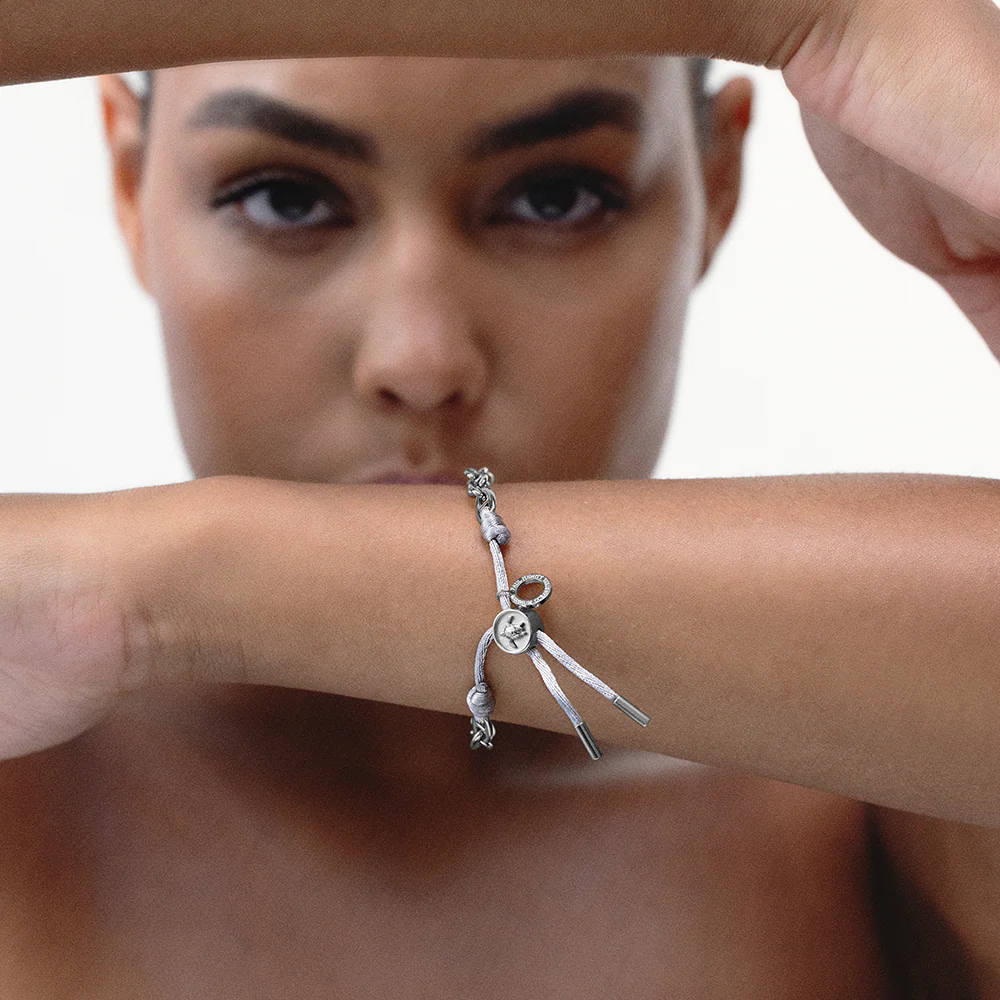 Turtle Anchor Chain Bracelet Silver Grey