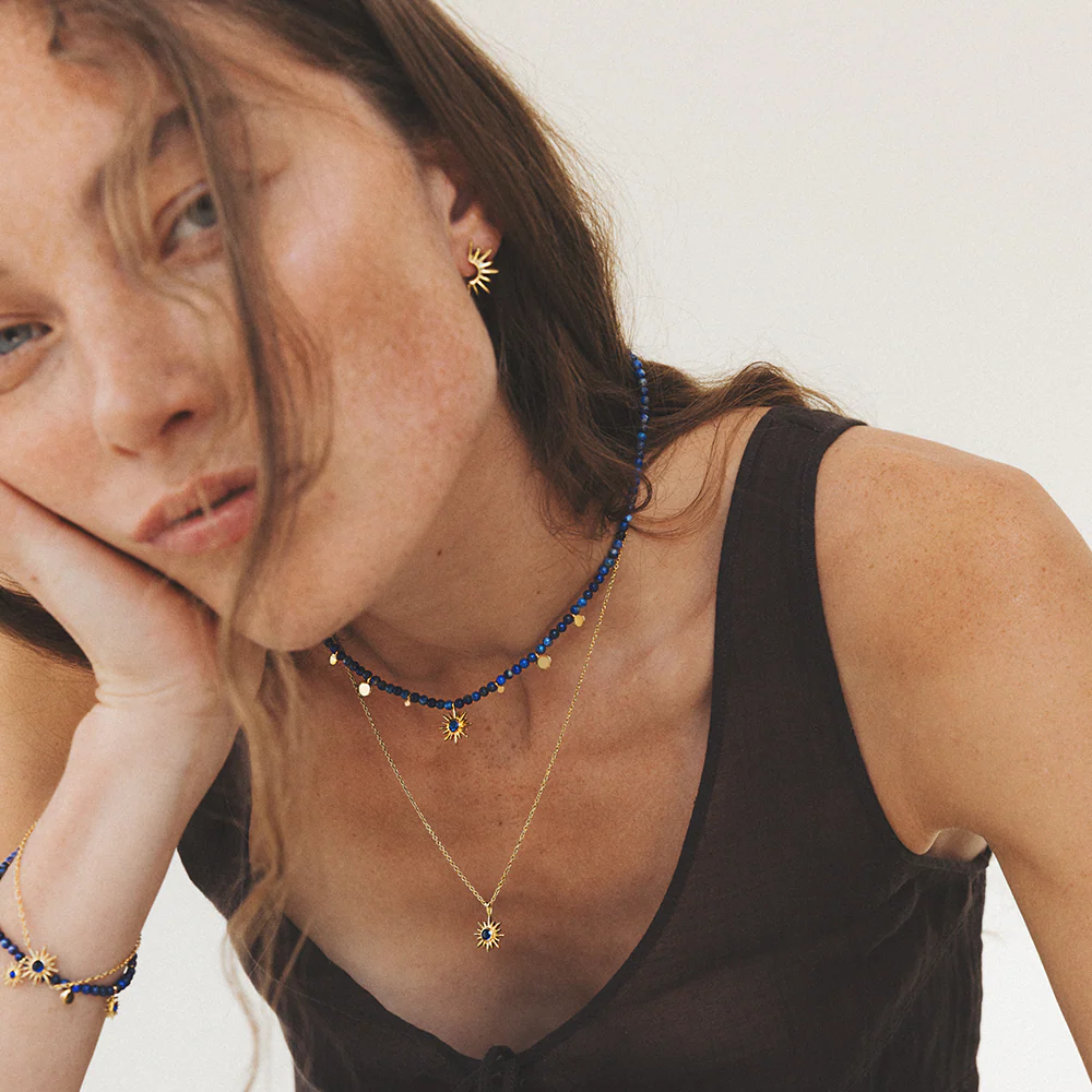 Aurora Azure Necklace Gold