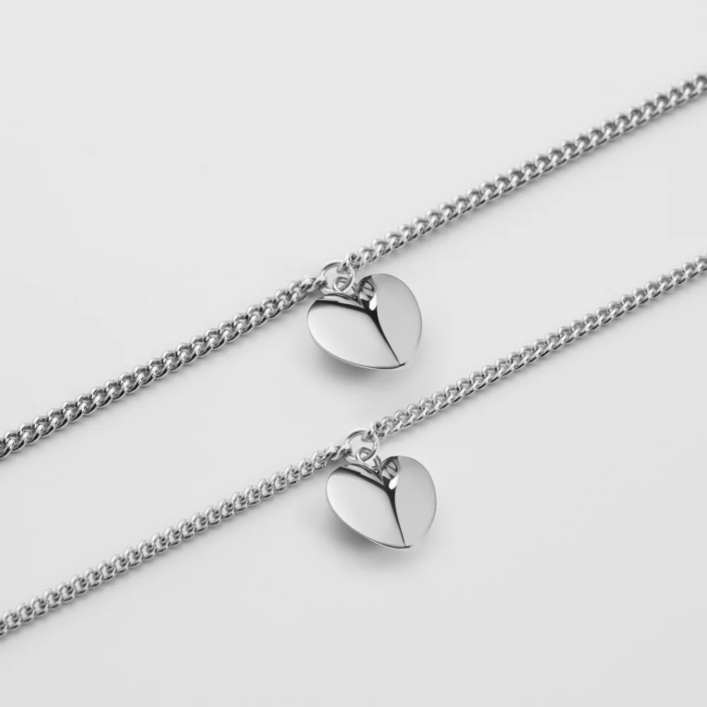 Ocean Heart Mama & Mini Set Silver