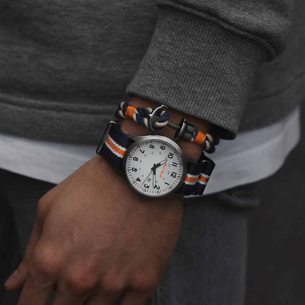Captain's Field Watch Blue White Orange