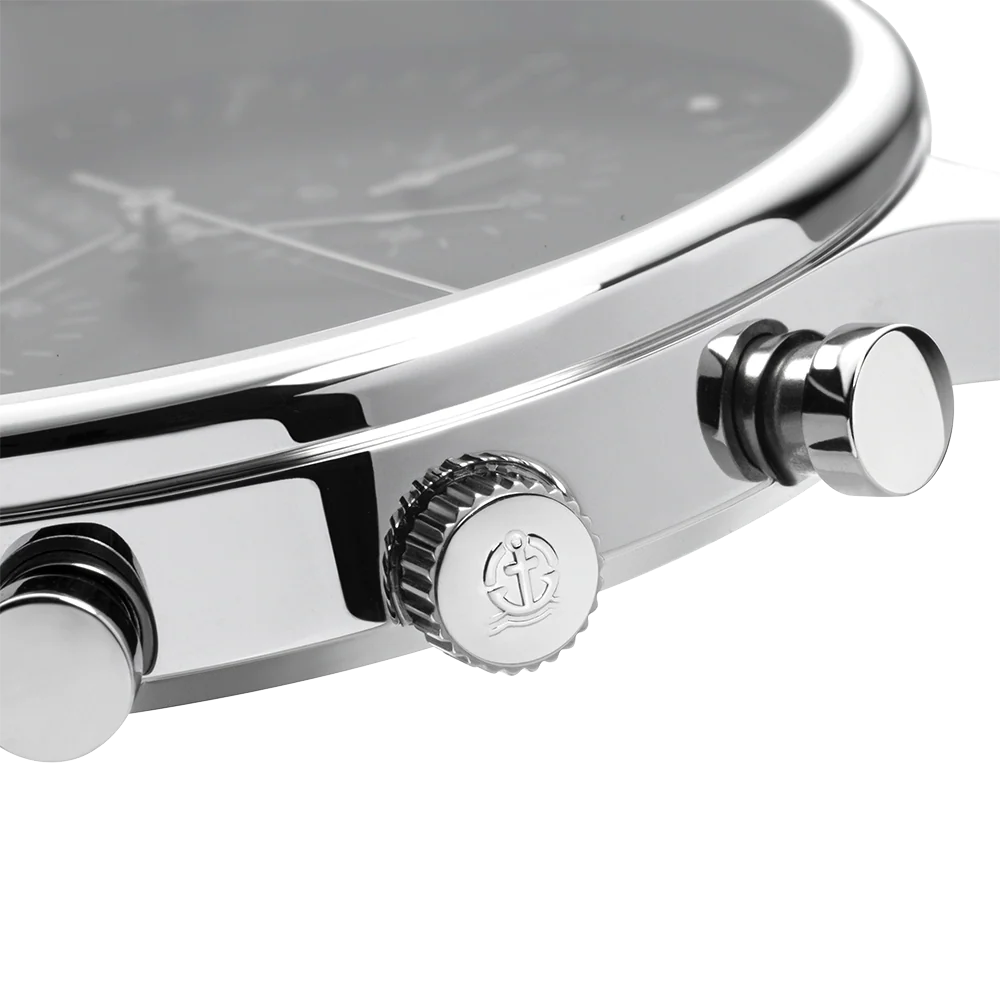 Chrono Quartz Leather black