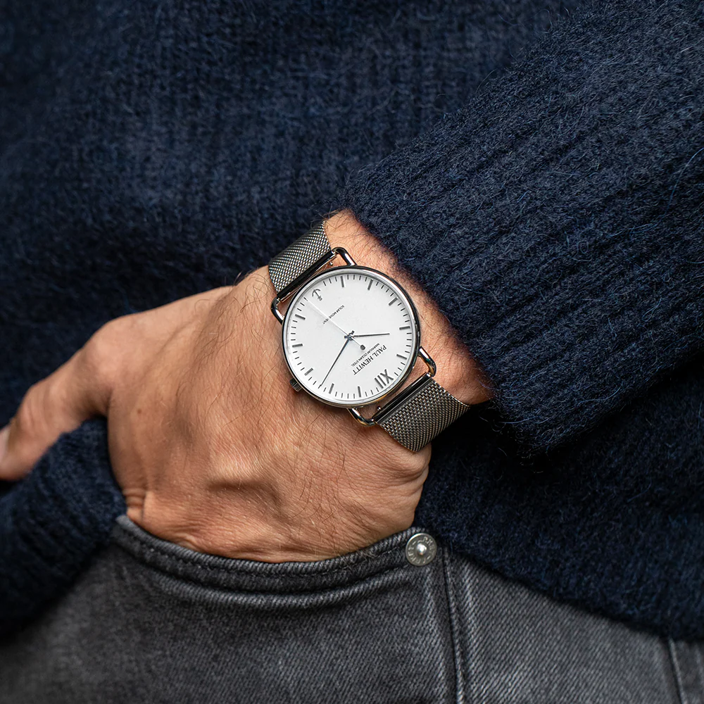 Sailor 39 mm watch silver white