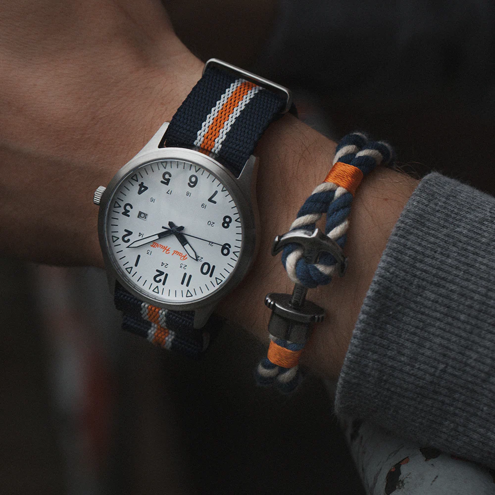 Captain's Field Watch Blue White Orange