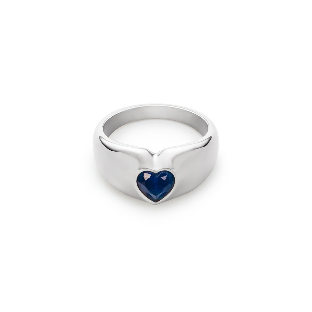 Bold Heart Ring Silver