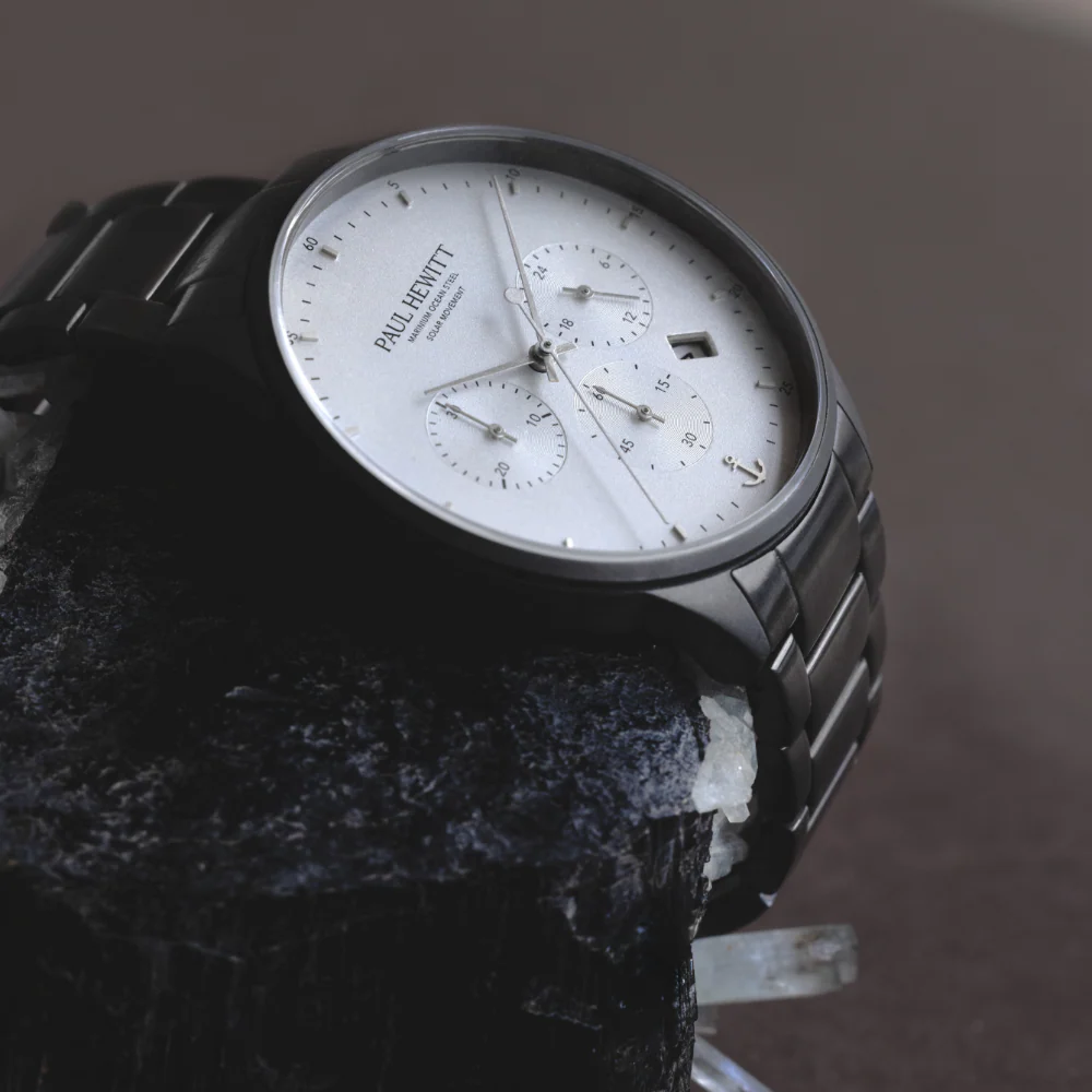 Chrono Watch Gun Metal White