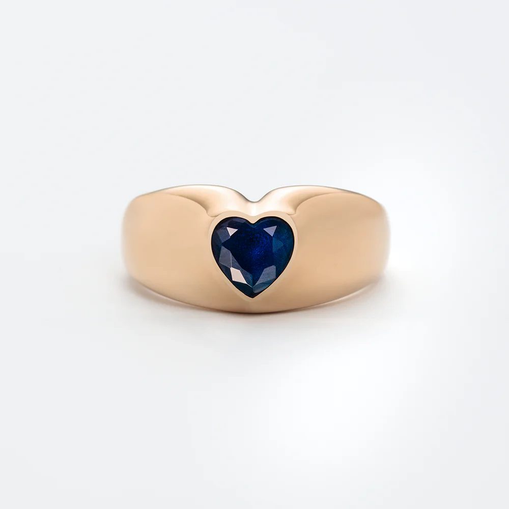 Bold Heart Ring Rose Gold