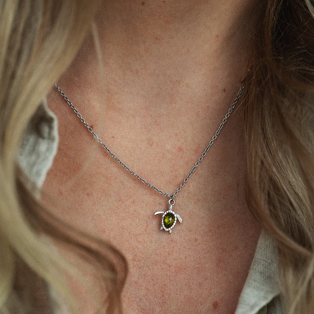 Turtle Mono Necklace Silver