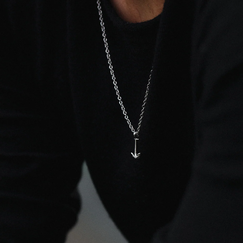 Men's Anchor necklace silver