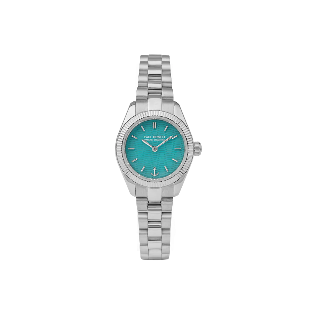 Petit Soleil Round Watch Silver Turquoise