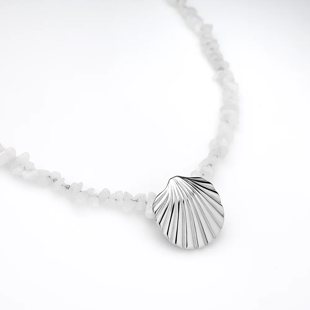 Scallop Big Necklace Silver